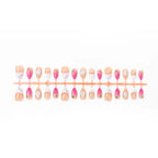 Press-On Nail Set Floral Pearl Accents Reusable