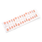 Press-On Nail Set Floral Pearl & Gold Reusable
