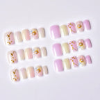 Press-On Nail Set Floral Pearl Peel & Press