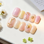 Press-On Nail Set Floral Pearl Peel & Press