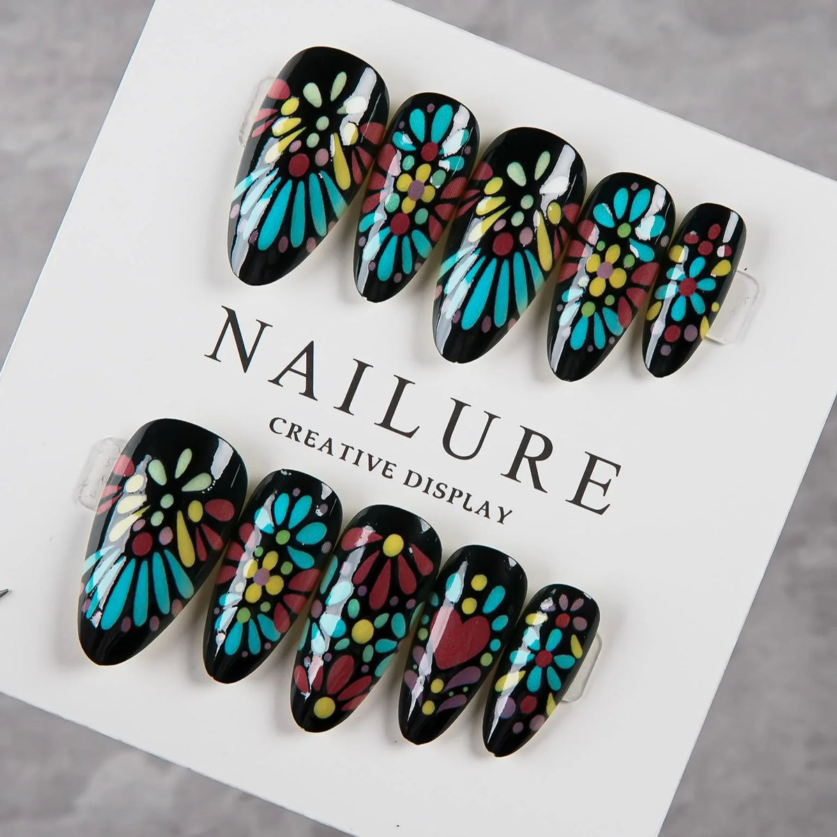 Press-On Nail Set Floral Peel And Stick 24-Piece