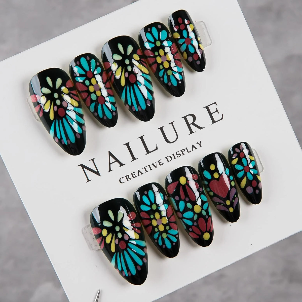 Press-On Nail Set Floral Peel And Stick 24-Piece