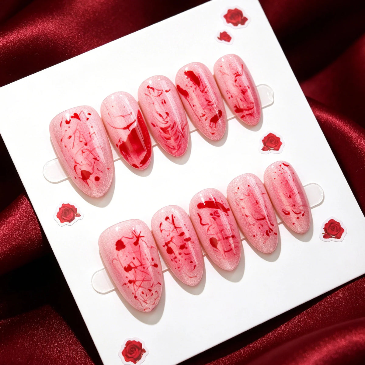 Press-On Nail Set Floral Peel-And-Stick Comfortable Fit