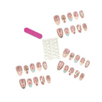 Press-On Nail Set Floral Peel-And-Stick Durable Acrylic
