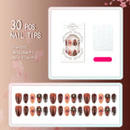 Press-On Nail Set Floral Peel-And-Stick Multiple Sizes