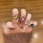 Press-On Nail Set Floral Peel-And-Stick Reusable
