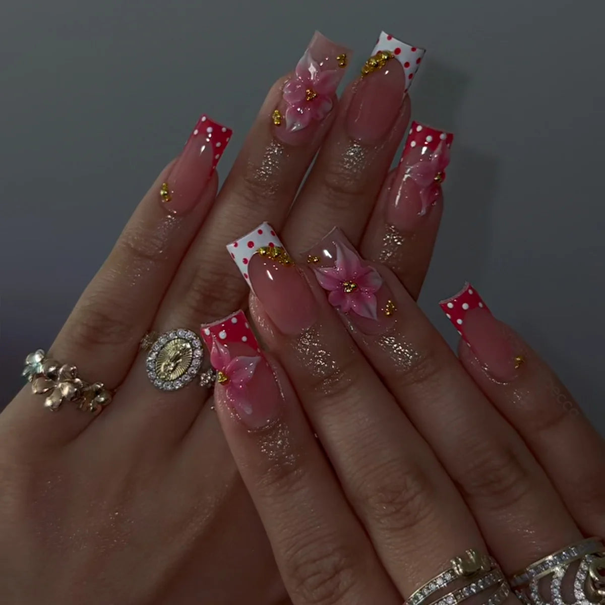 Press-On Nail Set Floral Peel & Press 24 Pieces