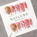 Press-On Nail Set Floral Peel & Stick