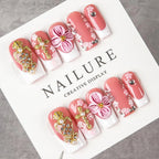 Press-On Nail Set Floral Peel & Stick