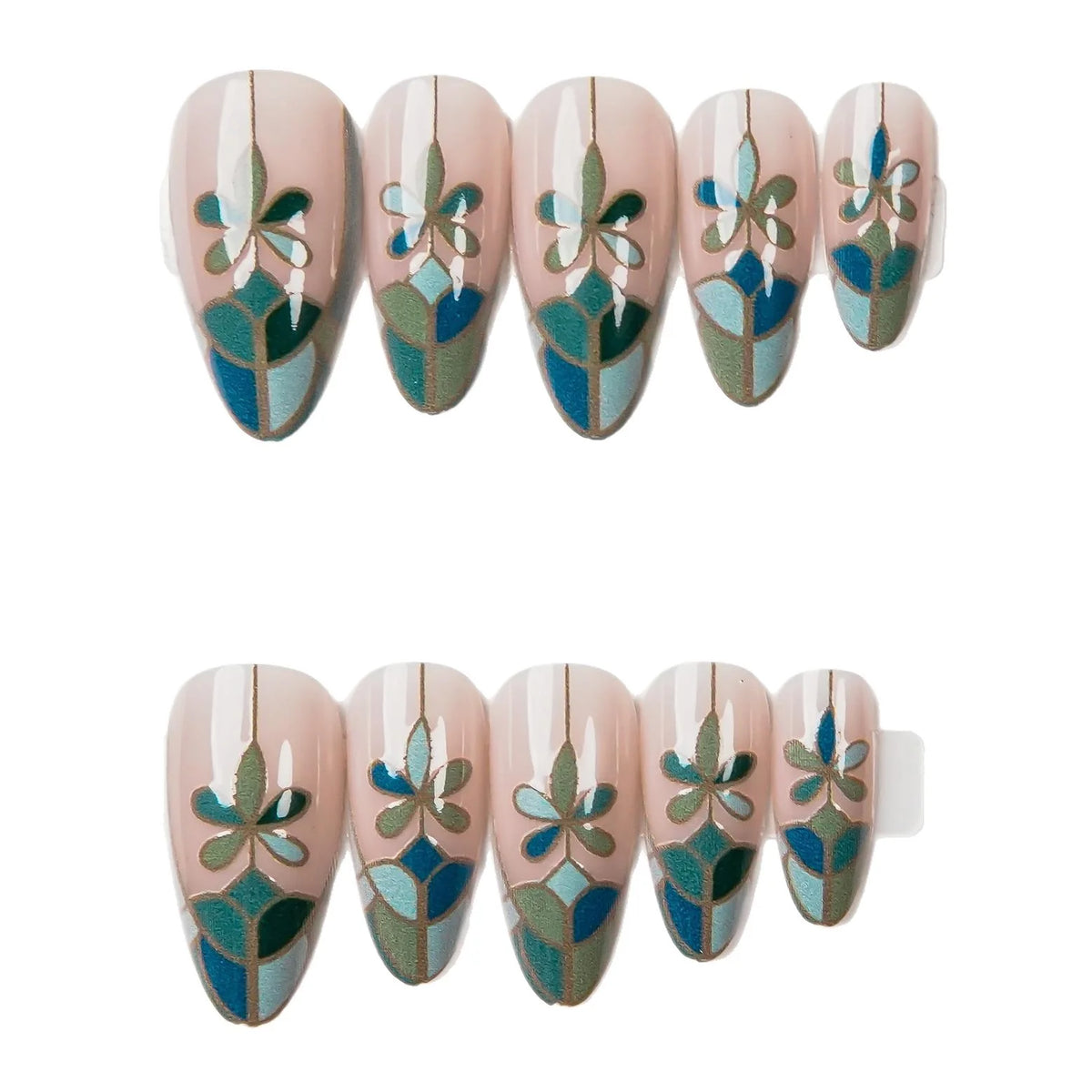 Press-On Nail Set Floral Peel & Stick 24-Piece