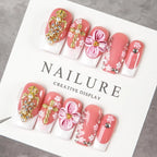 Press-On Nail Set Floral Peel & Stick