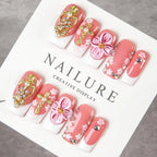 Press-On Nail Set Floral Peel & Stick