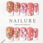 Press-On Nail Set Floral Peel & Stick