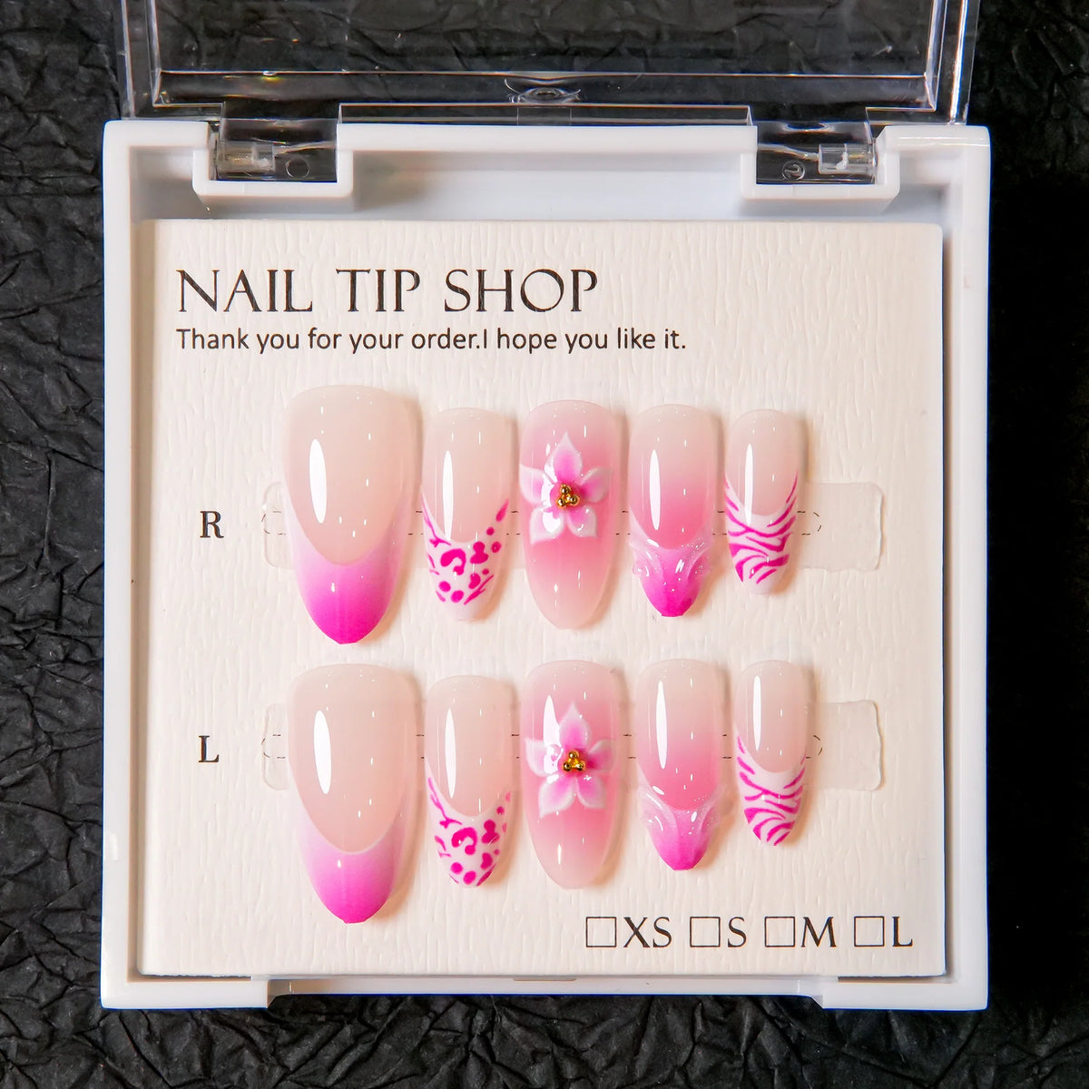 Press-On Nail Set Floral Peel & Stick Comfortable Fit