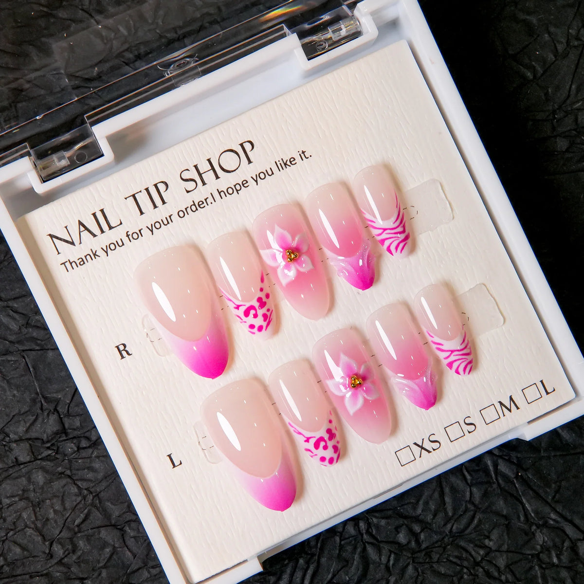 Press-On Nail Set Floral Peel & Stick Comfortable Fit