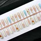 Press-On Nail Set Floral Peel & Stick Comfortable Fit
