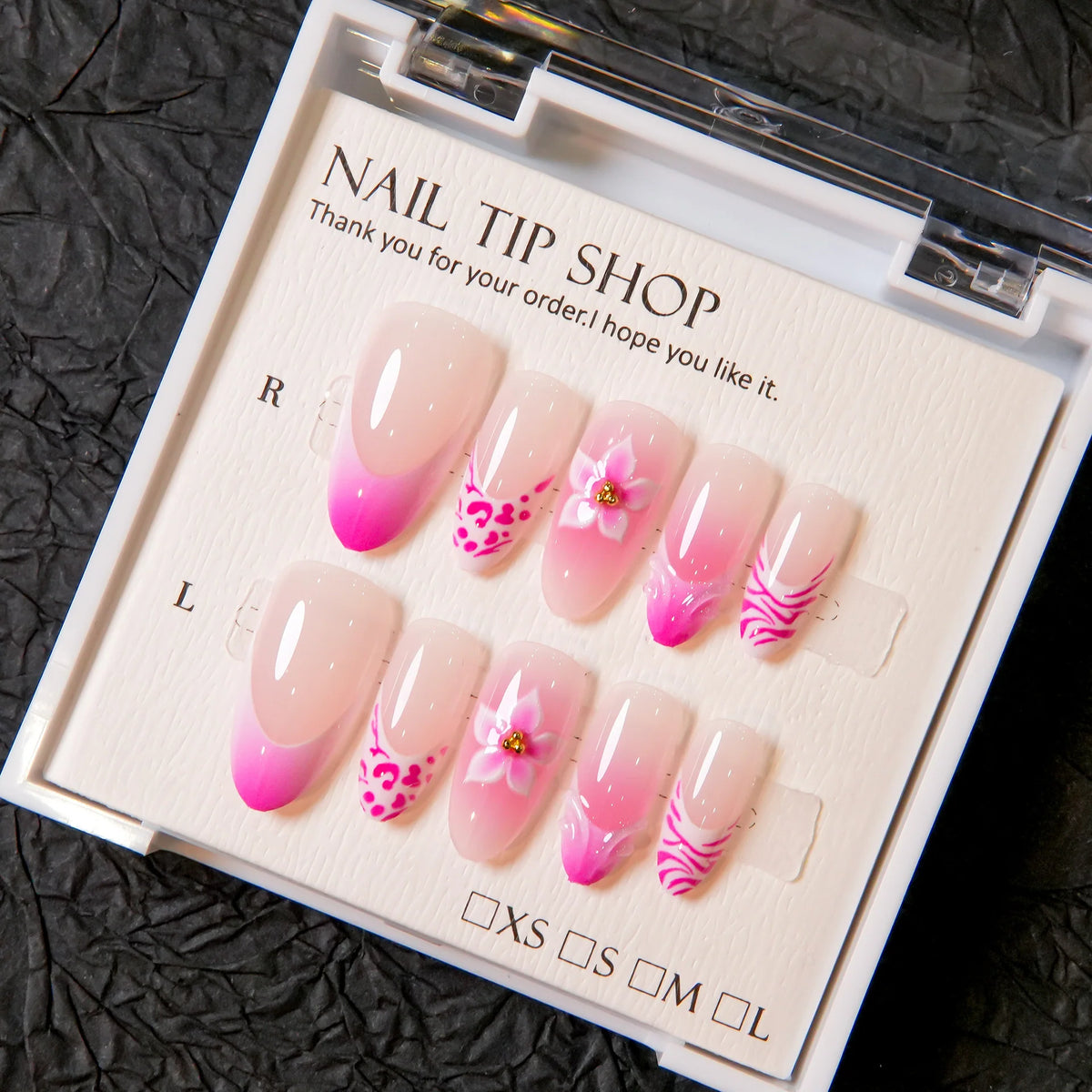 Press-On Nail Set Floral Peel & Stick Comfortable Fit