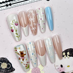 Press-On Nail Set Floral Peel & Stick Comfortable Fit