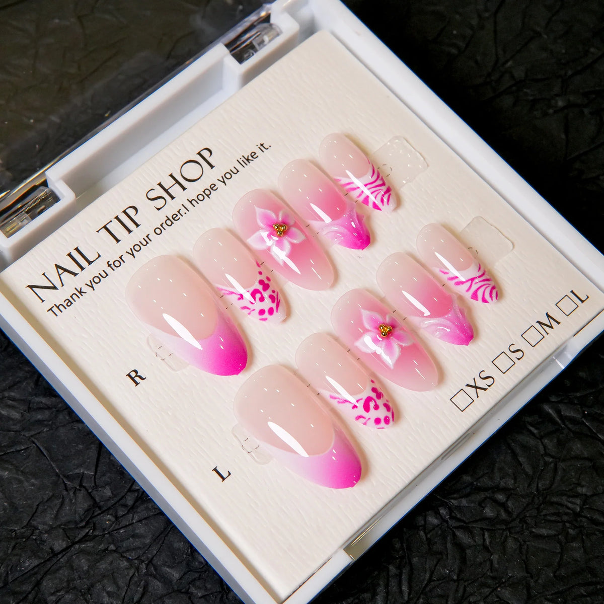 Press-On Nail Set Floral Peel & Stick Comfortable Fit