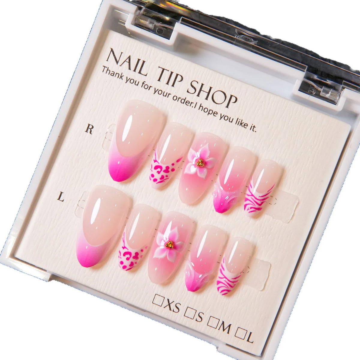 Press-On Nail Set Floral Peel & Stick Comfortable Fit