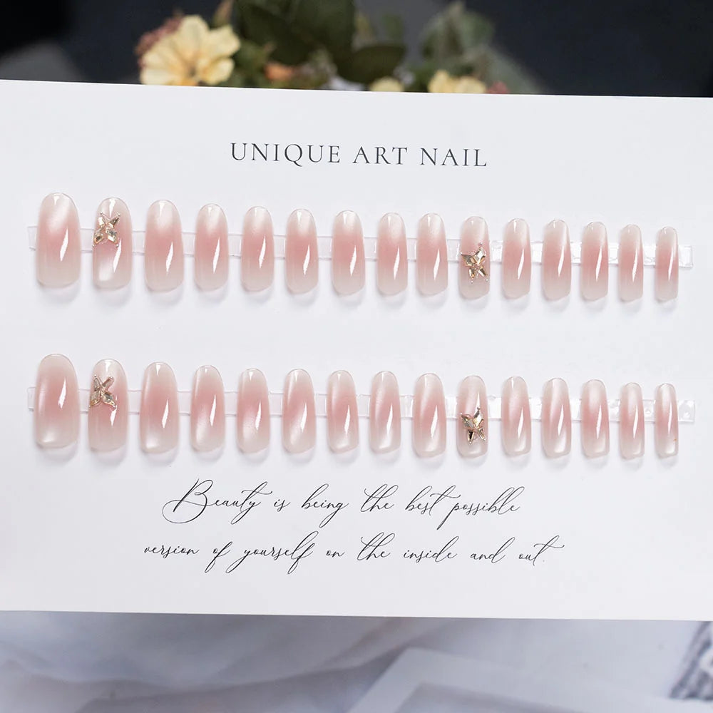 Press-On Nail Set Floral Peel & Stick Long-Lasting