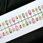 Press-On Nail Set Floral Peel & Stick Long-Lasting