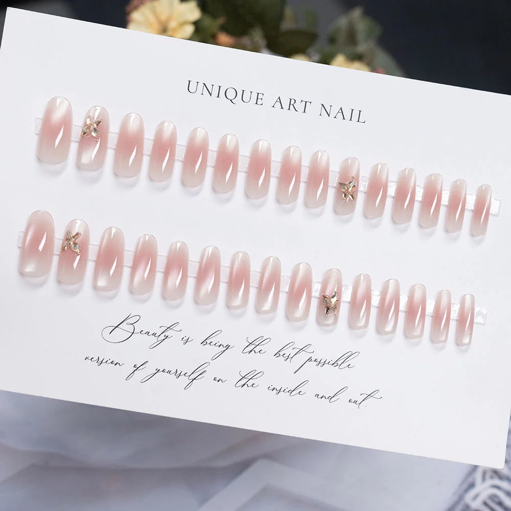 Press-On Nail Set Floral Peel & Stick Long-Lasting