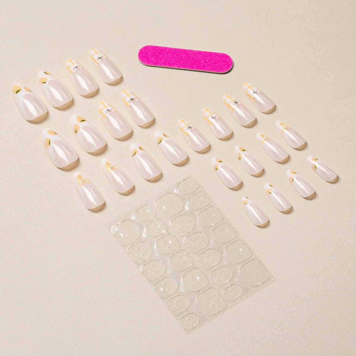 Press-On Nail Set Floral Peel & Stick Reusable