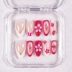 Press-On Nail Set Floral Peel & Stick Violet