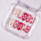 Press-On Nail Set Floral Peel & Stick Violet