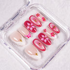 Press-On Nail Set Floral Peel & Stick Violet