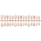 Press-On Nail Set Floral Pink Easy Application Multiple Sizes
