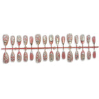Press-On Nail Set Floral Pink Rose Multi-Size Long-Lasting