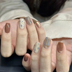 Press-On Nail Set Floral & Plaid Fits Multiple Sizes