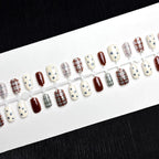 Press-On Nail Set Floral & Plaid Fits Multiple Sizes