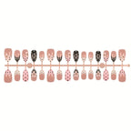 Press-On Nail Set Floral & Polka Dot Adhesive Reusable
