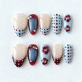 Press-On Nail Set Floral & Polka Dot Adhesive Tabs