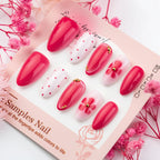 Press-On Nail Set Floral & Polka Dot Adhesive Tabs