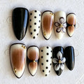 Press-On Nail Set Floral & Polka Dot Easy Application