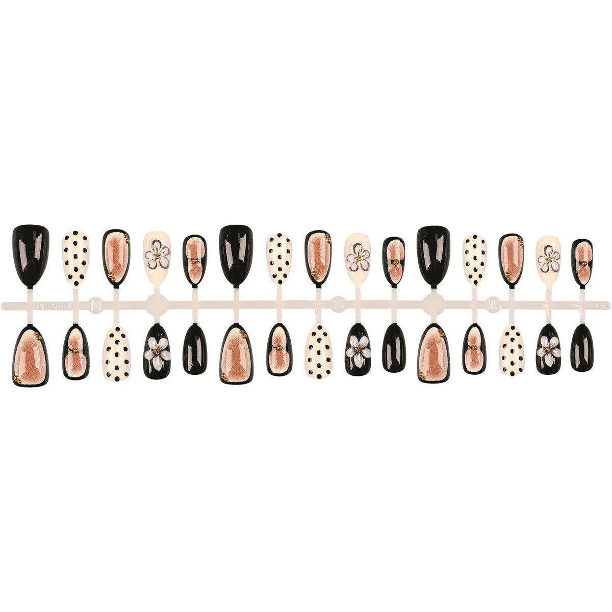 Press-On Nail Set Floral & Polka Dot Easy Application