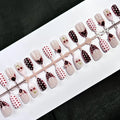 Press-On Nail Set Floral & Polka Dot Long-Lasting