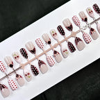 Press-On Nail Set Floral & Polka Dot Long-Lasting
