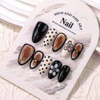 Press-On Nail Set Floral & Polka Dot No Glue