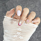 Press-On Nail Set Floral & Polka Dot Ready Adhesive