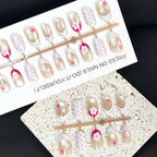 Press-On Nail Set Floral & Polka Dot Ready Adhesive