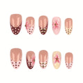 Press-On Nail Set Floral & Polka Dot Reusable