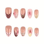 Press-On Nail Set Floral & Polka Dot Reusable