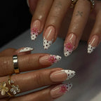 Press-On Nail Set Floral & Polka Dot Reusable