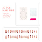 Press-On Nail Set Floral & Polka Dot Reusable
