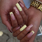 Press-On Nail Set Floral & Polka Dot Reusable